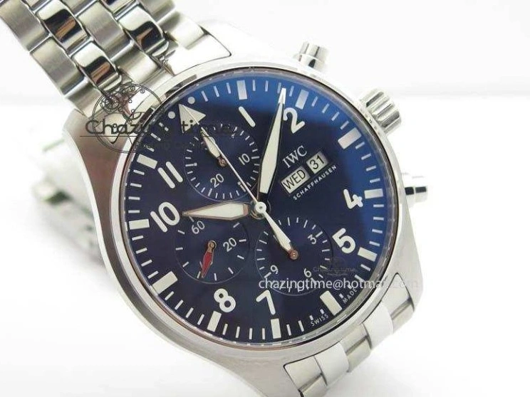 MIROTIME 0519 UrbanChic Pilot Chrono 2016 IW377714 ZF 1:1 Best Edition Blue Dial On SS Bracelet A7750 V 7272